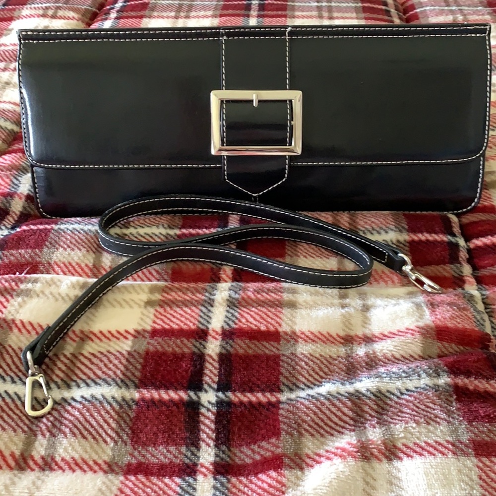 Rectangular/Triangular Black Envelope Style Purse - image 1